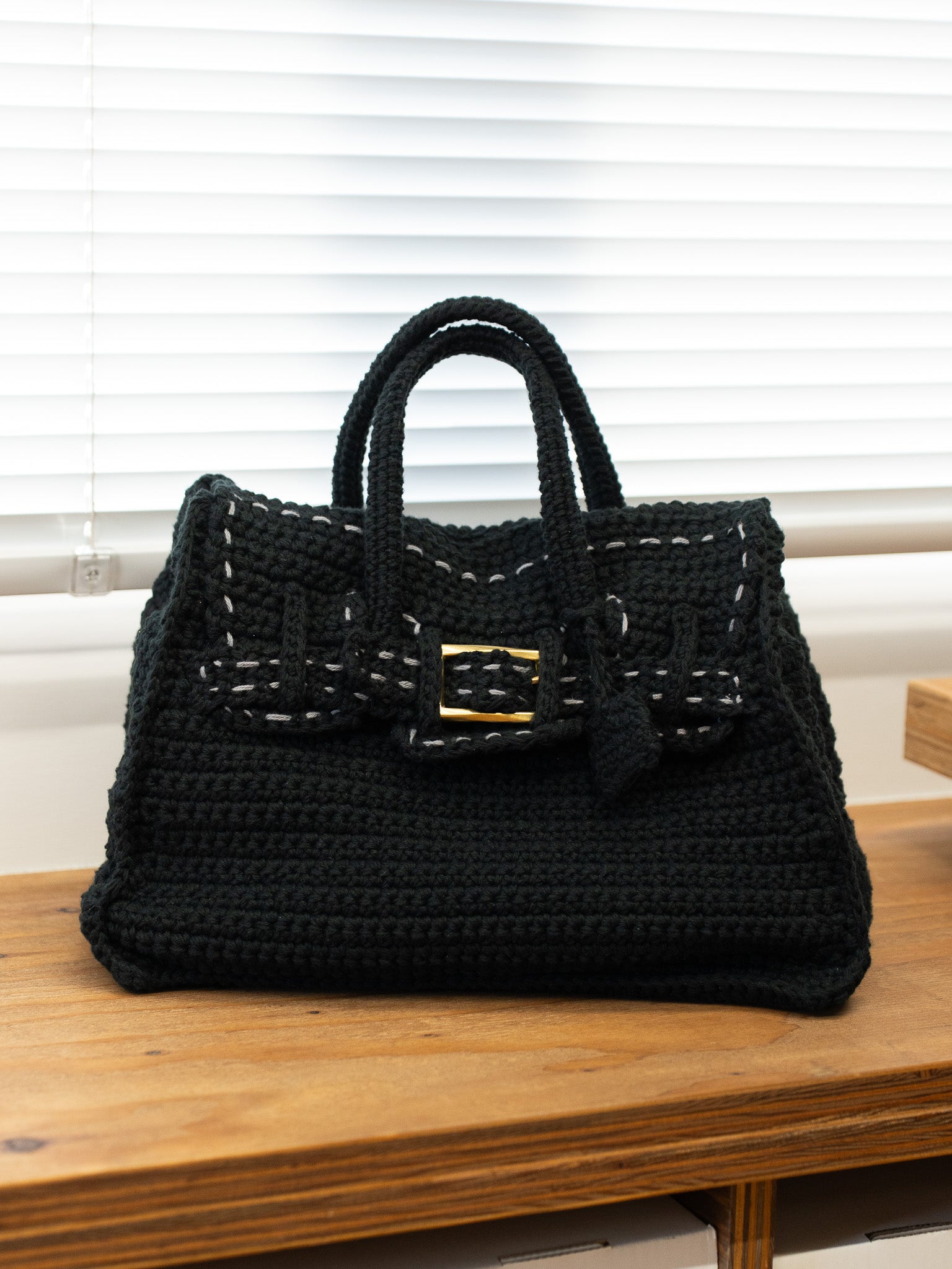 RICE NINE TEN / HAND KNITTED JANE BAG -BLACK-｜aIbn公式通販