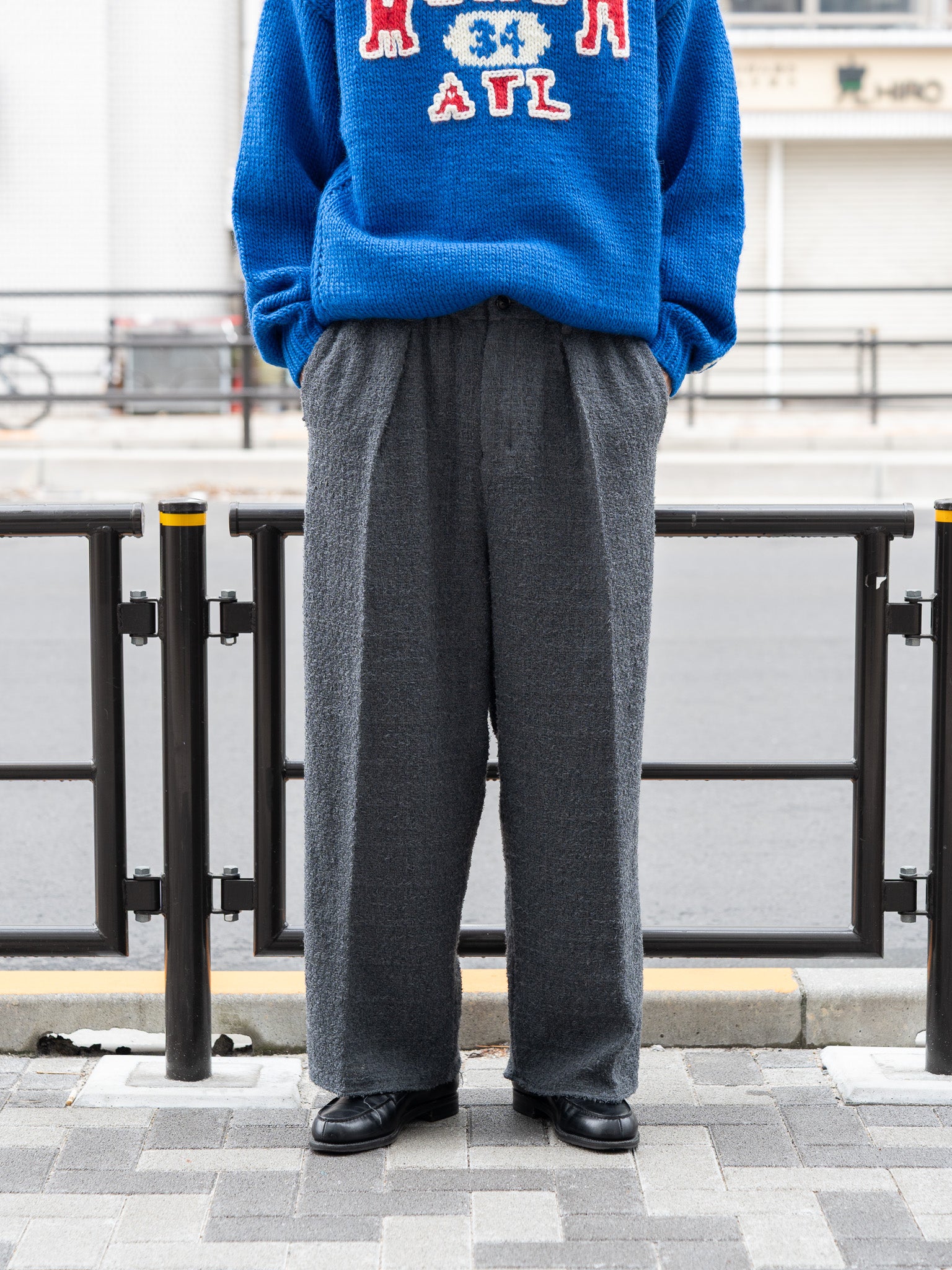 nonnotte / Draping Elastic In Tuck Wide Trousers -N Tweed-｜aIbn