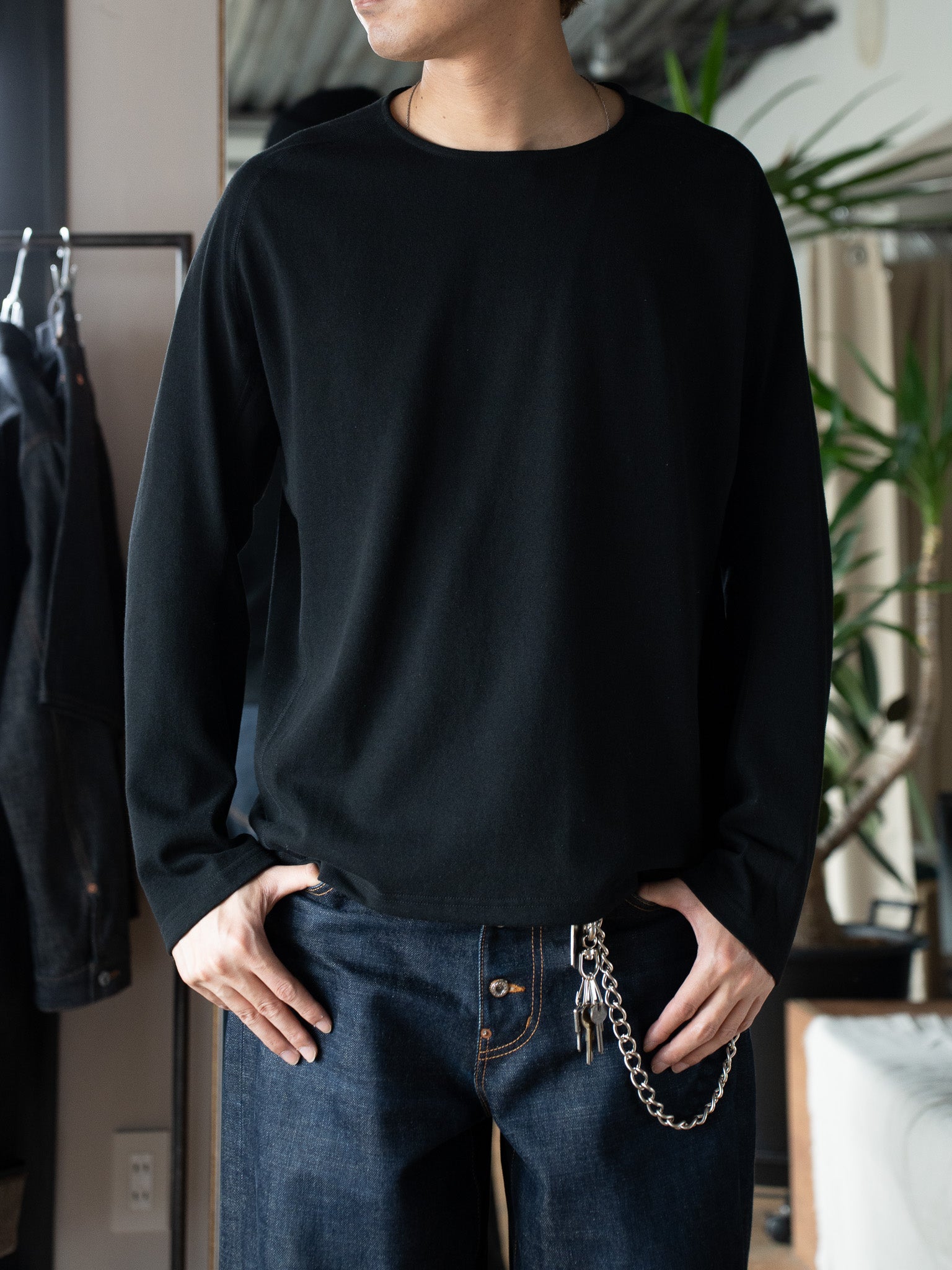 OPPOSE DUALITY / Long Sleeve T-Shirts Cotton-BLACK-|aIbn OPPOSE DUALITY / Long Sleeve T-Shirts Cotton-BLACK-|aIbn