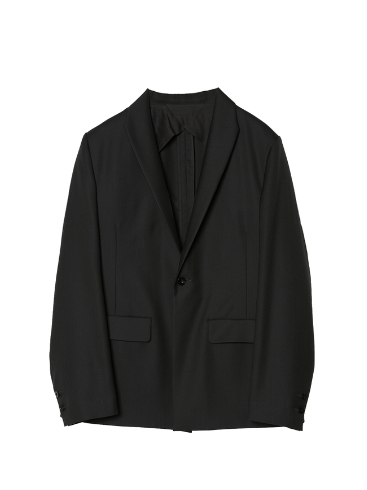 IRENISA / MODIFIED SHAWL COLLAR JACKET -DARK CHARCOAL-