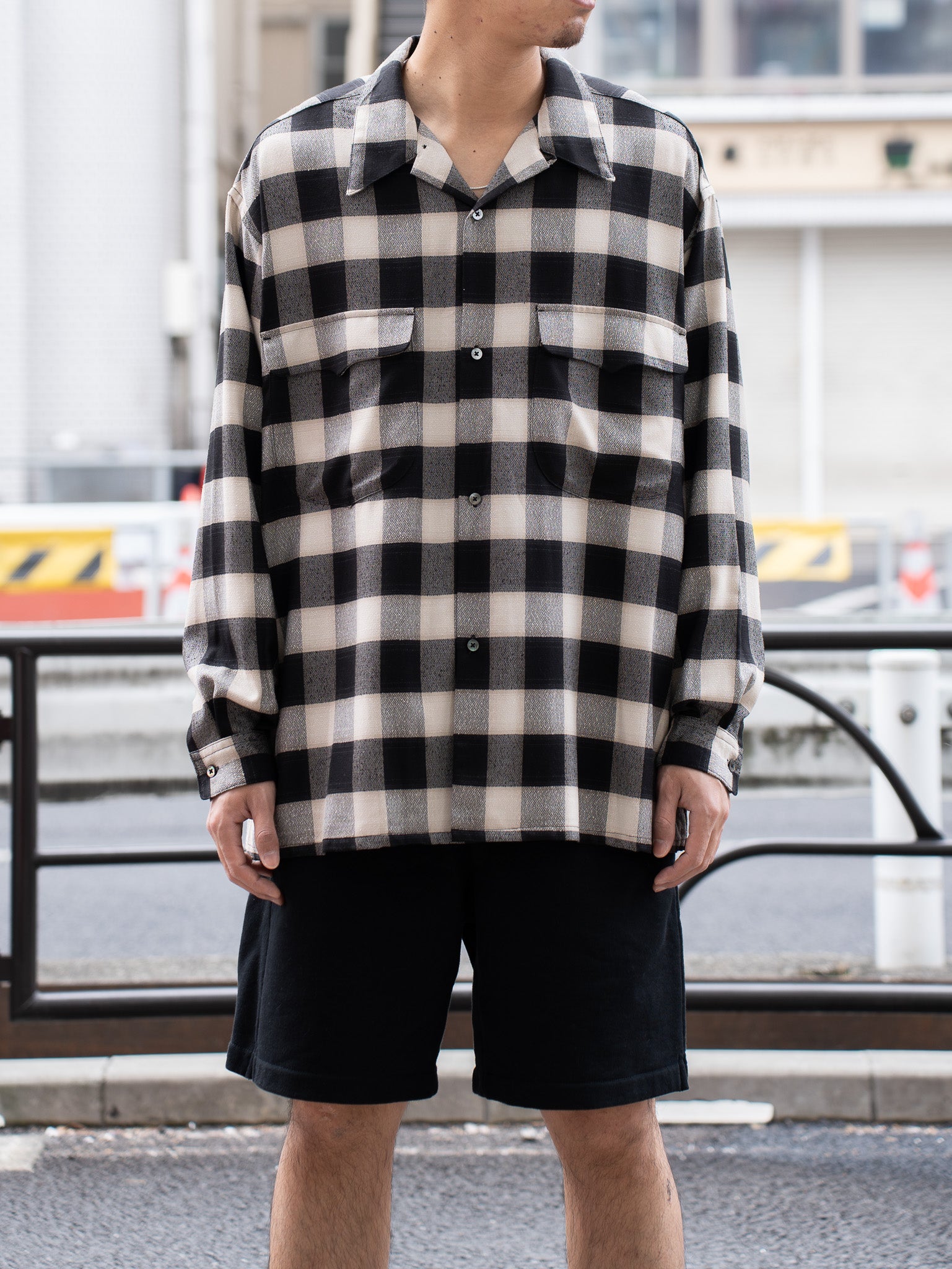 SUGARHILL(シュガーヒル) / OMBRE PLAID LOOSE OPEN COLLAR BLOUSE 