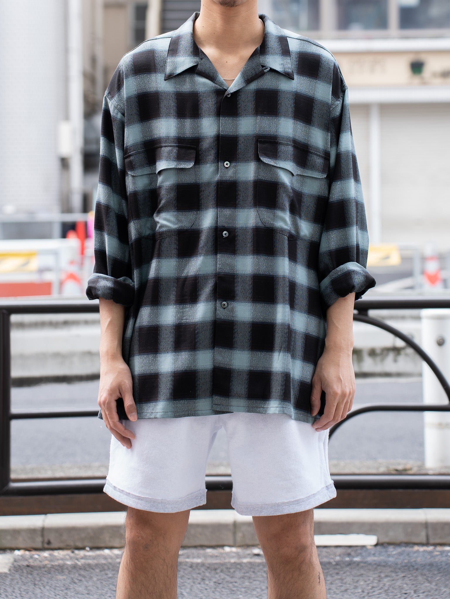 SUGARHILL(シュガーヒル) / OMBRE PLAID LOOSE OPEN COLLAR BLOUSE