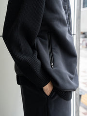 TOHNAI / DRY COTTON LOOP BACK PULLOVER HOODIE -BLACK-