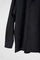 TOHNAI / DRY WOOL POPLIN SHIRT JACKET -BLACK-