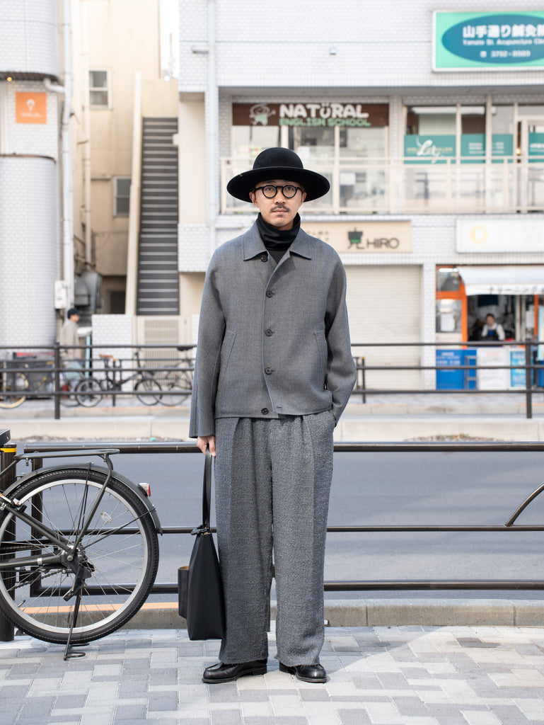 nonnotte / 針織褲超寬 -YAKNatural × TopGray-