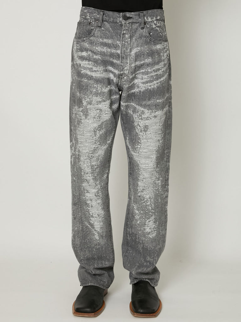 TAAKK / STRAIGHT DENIM PANTS-Black Bleach-