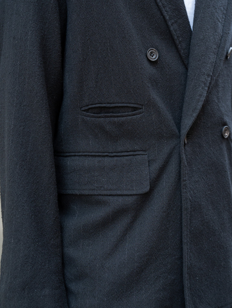 【10/10店頭販売開始】ULTERIOR / WASHED W/S STRIPE DB JKT -BLACK-