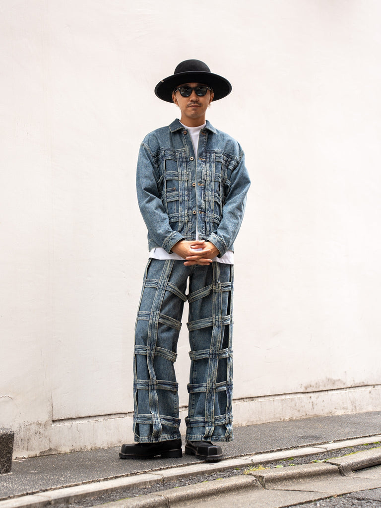 [Expected to arrive in October] SUGARHILL / CAGED DENIM JACKET-INDIGO-