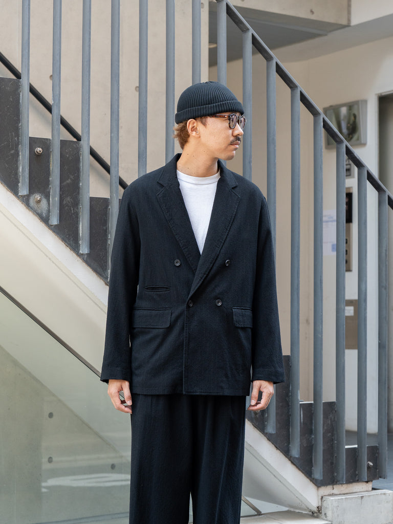 【10/10店頭販売開始】ULTERIOR / WASHED W/S STRIPE DB JKT -BLACK-