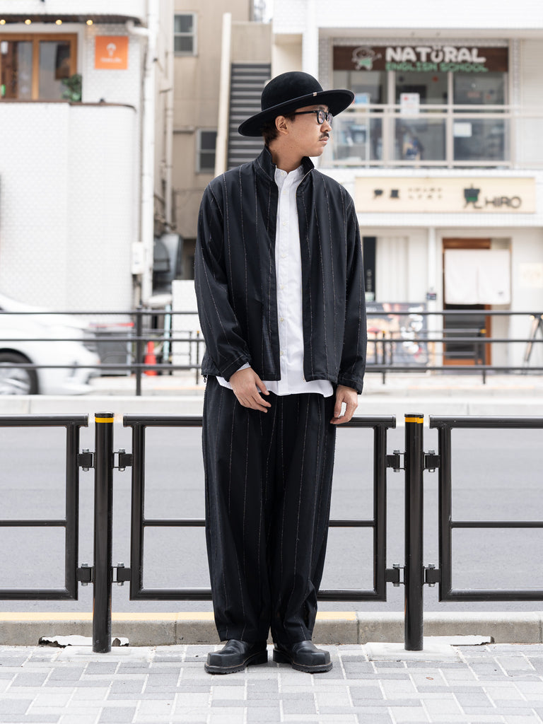 IRENISA / VOLUME PANTS  -BLACK STRIPE-