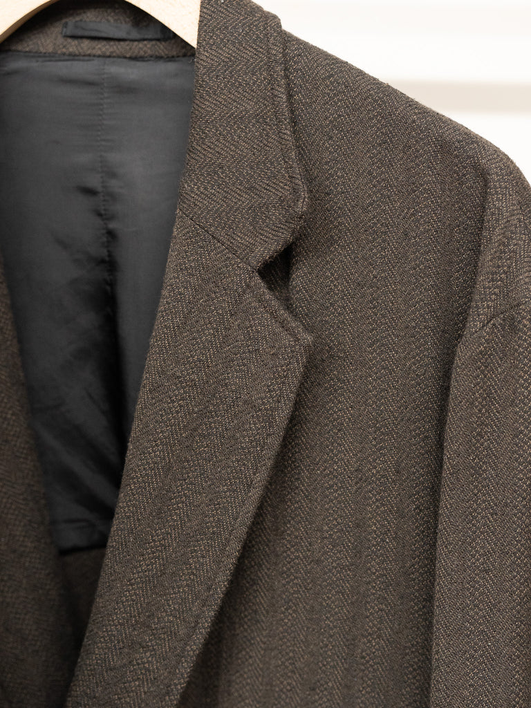 【10/10店頭販売開始】ULTERIOR / WASHED W/S HERRINGBONE DB JKT -D.BROWN-