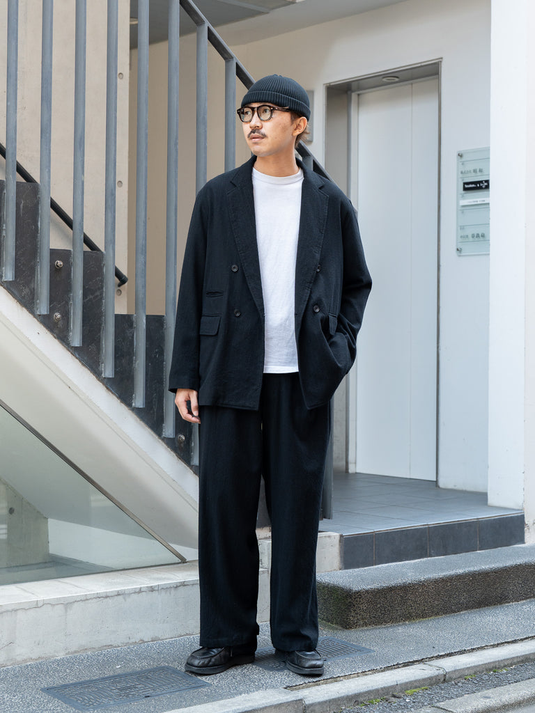 【10/10店頭販売開始】ULTERIOR / WASHED W/S STRIPE DB JKT -BLACK-