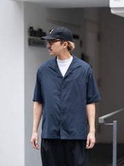 ULTERIOR / SILKY SOFT TWILL SHARK COLLAR SHIRT -NAVY-