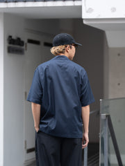 ULTERIOR / SILKY SOFT TWILL SHARK COLLAR SHIRT -NAVY-