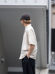 ULTERIOR / SILKY SOFT TWILL SHARK COLLAR SHIRT -SAND-