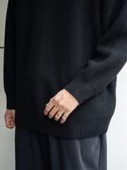THE DAY / MERINO WOOL CREWNECK KNIT -BLACK-