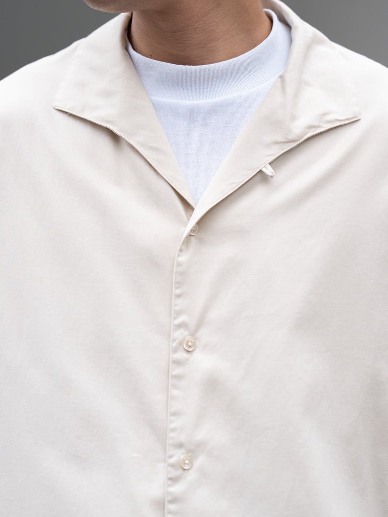 ULTERIOR / SILKY SOFT TWILL SHARK COLLAR SHIRT -SAND-