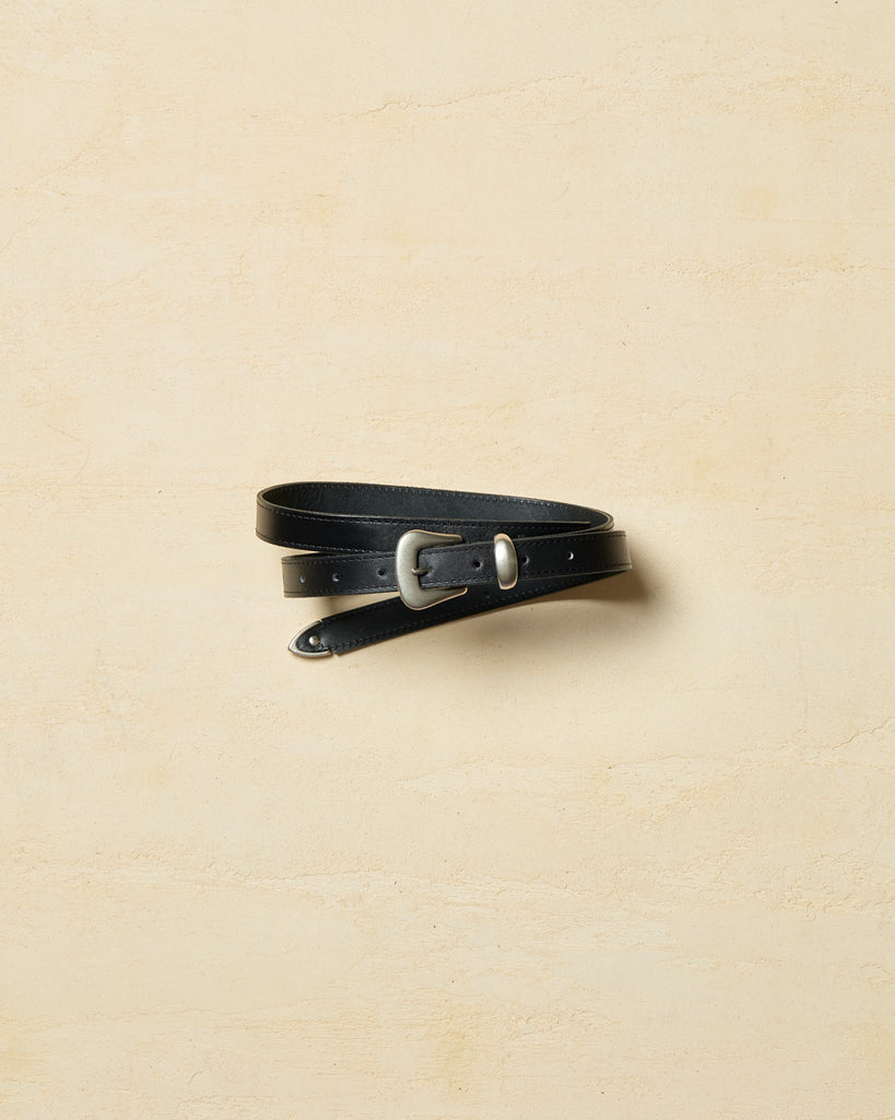 CCU / NARROW WESTERN BELT "GUIDI" -BLACK-