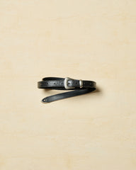 CCU / NARROW WESTERN BELT "LIZARD" -BLACK-