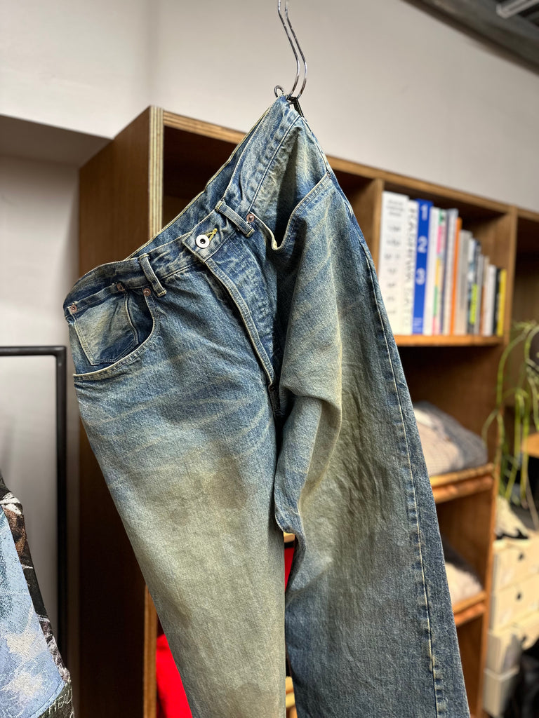 [Scheduled to arrive in September] refomed / RIGHT HANDED DENIM PANTS “USED”-USED-