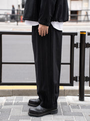 IRENISA / VOLUME PANTS  -BLACK STRIPE-