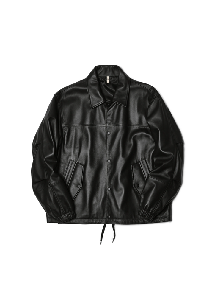 【預計12月中旬到貨】CCU/皮革BLOUSON-BLACK-