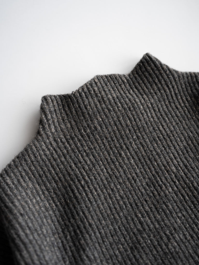 nonnotte /  Triangle Trutle Neck Pullover-YAKNatural × TopGray-