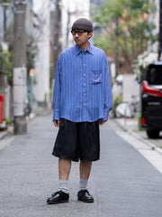 ROLD SKOV / BAT FIT SHIRT -BLUE&RED STRIPES-