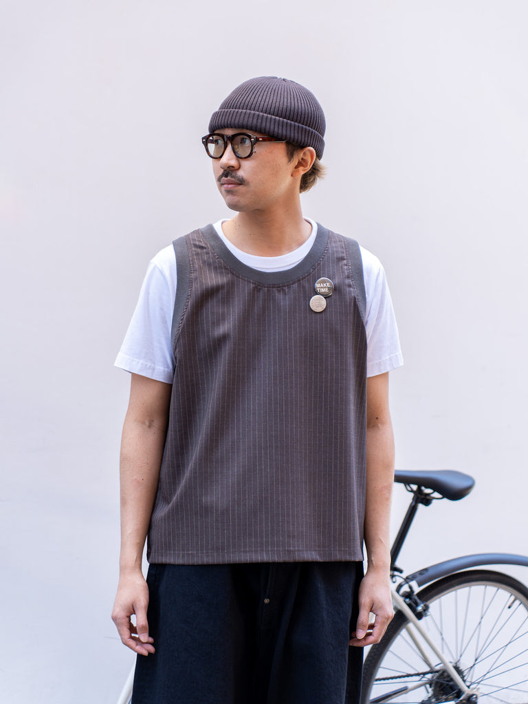 refomed / FOREMAN WOOL BIBS -BROWN-