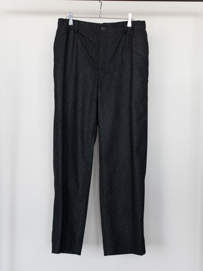 Cornier / CASHMERE FLANNEL TAPERED EASY PANTS -TOP CHARCOAL-