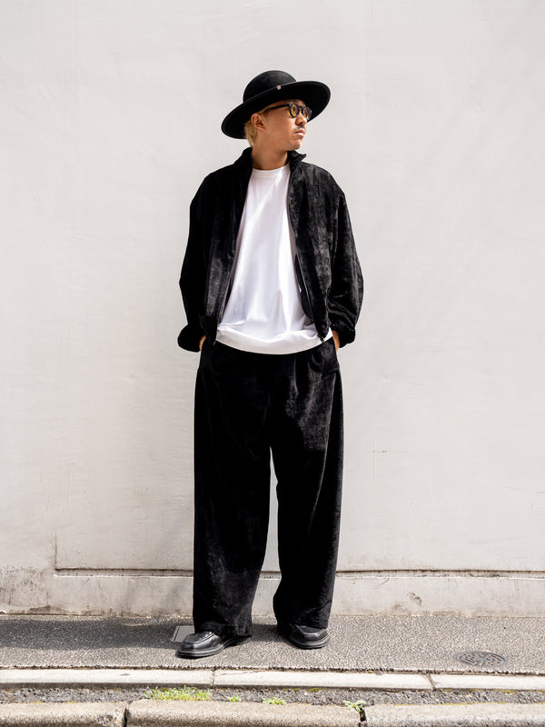 [Scheduled to arrive in September] GABRIELA COLL GARMENTS / COTTON VELVET FLAP POCKET TROUSERS L1-02-BLACK L1-