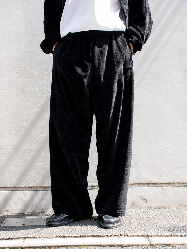 [Scheduled to arrive in September] GABRIELA COLL GARMENTS / COTTON VELVET FLAP POCKET TROUSERS L1-02-BLACK L1-