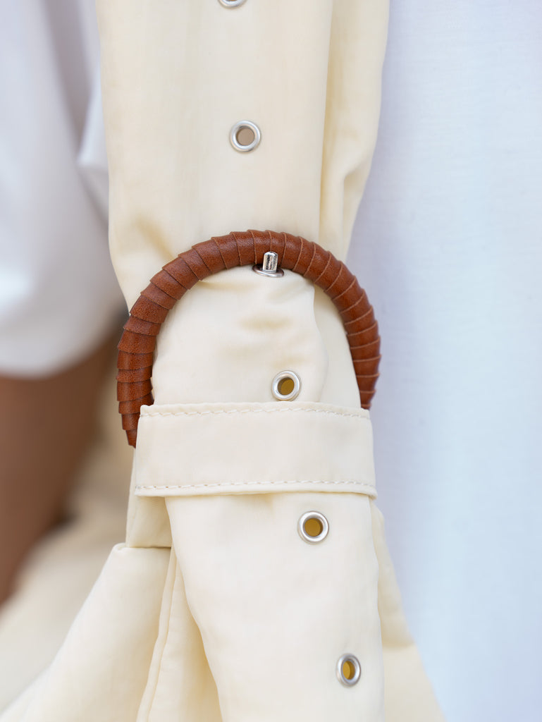 fluss / Gathered Belt Cross Bag-Off White-