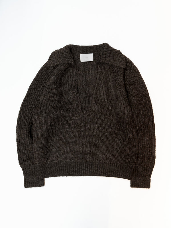 SUGARHILL / MOHAIR PULLOVER SWEATER -BLACK X BROWN-