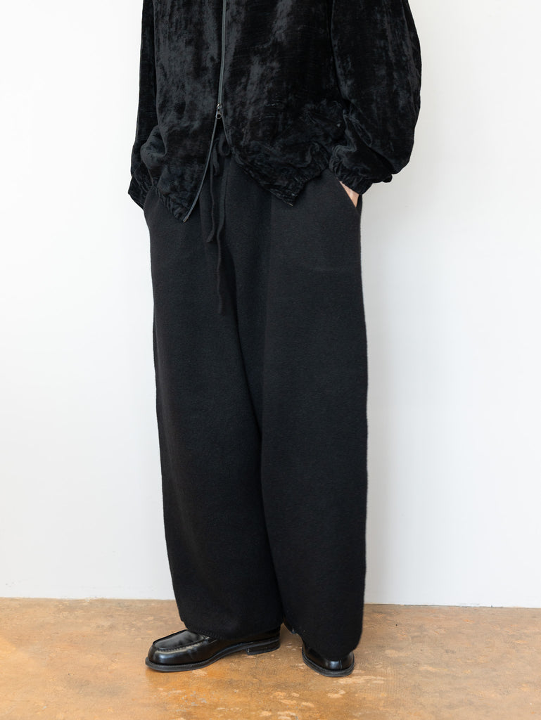 【再入荷】nonnotte (aIbn別注) /  YAK Knit Pants Extra Wide -YAKBlack × Black-