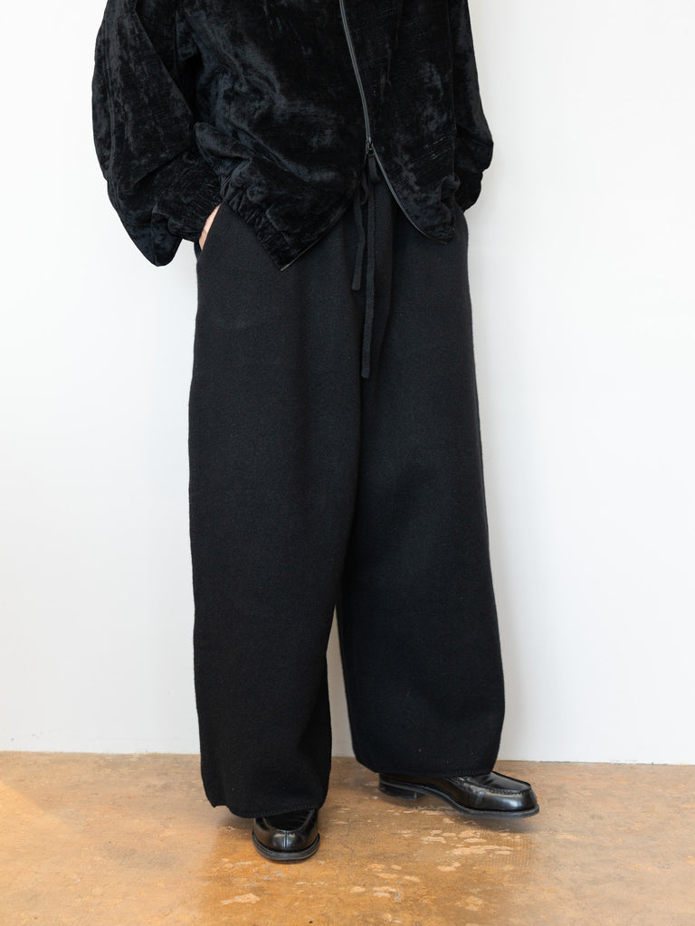 【再入荷】nonnotte (aIbn別注) /  YAK Knit Pants Extra Wide -YAKBlack × Black-
