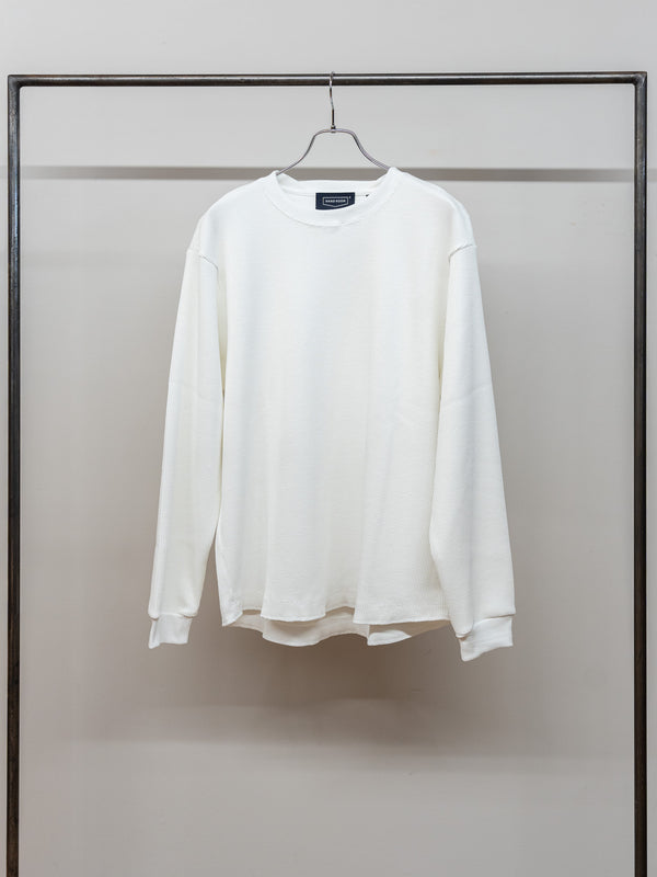 HAND ROOM / WAFFLE L/S T-SHIRT -WHITE-