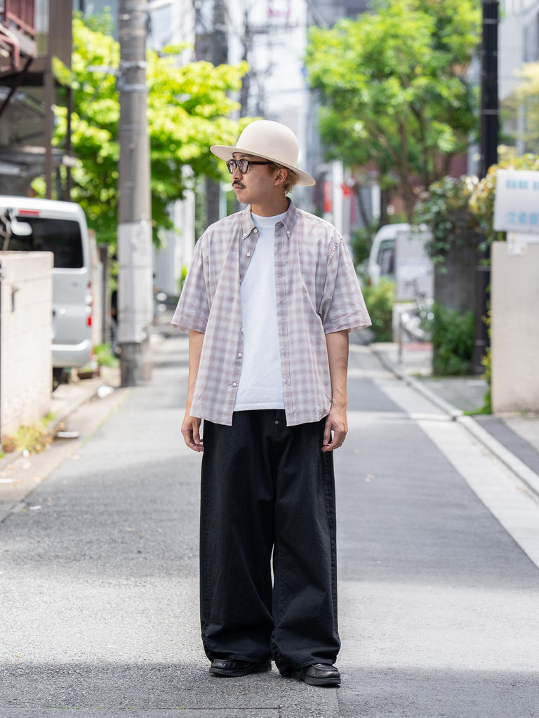 refomed / FRESH MAN S/S SHIRT "CHECK" -BEIGE-