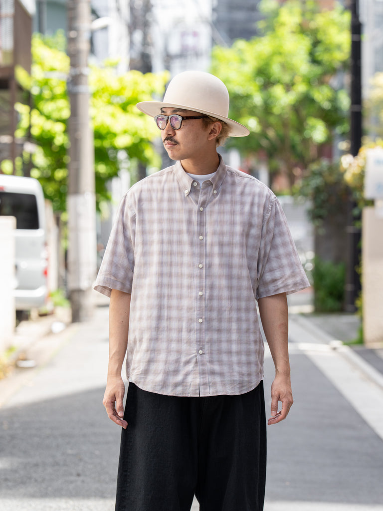 refomed / FRESH MAN S/S SHIRT "CHECK" -BEIGE-