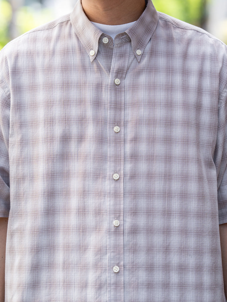 refomed / FRESH MAN S/S SHIRT "CHECK" -BEIGE-