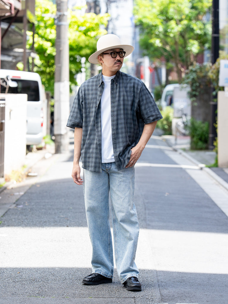 refomed / FRESH MAN S/S SHIRT "CHECK" -BLACK-