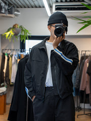 [Scheduled to arrive in August] refomed / FRESH MAN NYLON JACKE-BLACK-