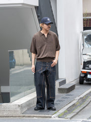 【6/6発売】SUGARHILL / WOOL KNIT HALF SLEEVE POLO -COCOA BROWN-