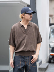 【6/6発売】SUGARHILL / WOOL KNIT HALF SLEEVE POLO -COCOA BROWN-
