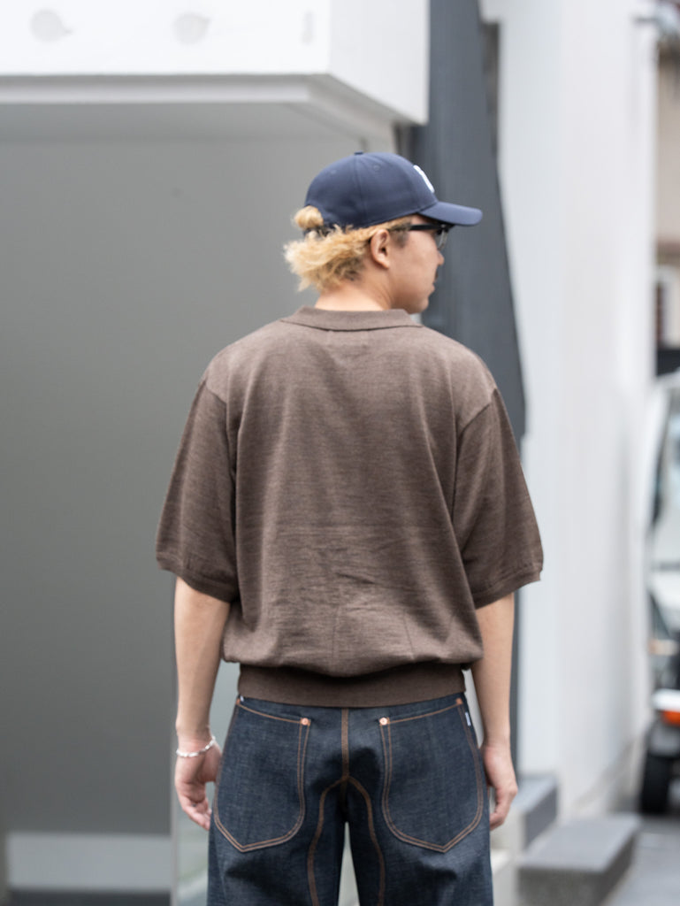 【6/6発売】SUGARHILL / WOOL KNIT HALF SLEEVE POLO -COCOA BROWN-