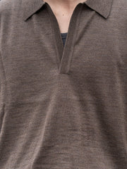 【6/6発売】SUGARHILL / WOOL KNIT HALF SLEEVE POLO -COCOA BROWN-