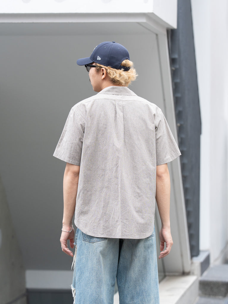 【6/6発売】SUGARHILL / LINEN OPEN-COLLOR HALF SLEEVE SHIRT -GRAY STRIPE-