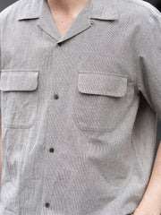 【6/6発売】SUGARHILL / LINEN OPEN-COLLOR HALF SLEEVE SHIRT -GRAY STRIPE-