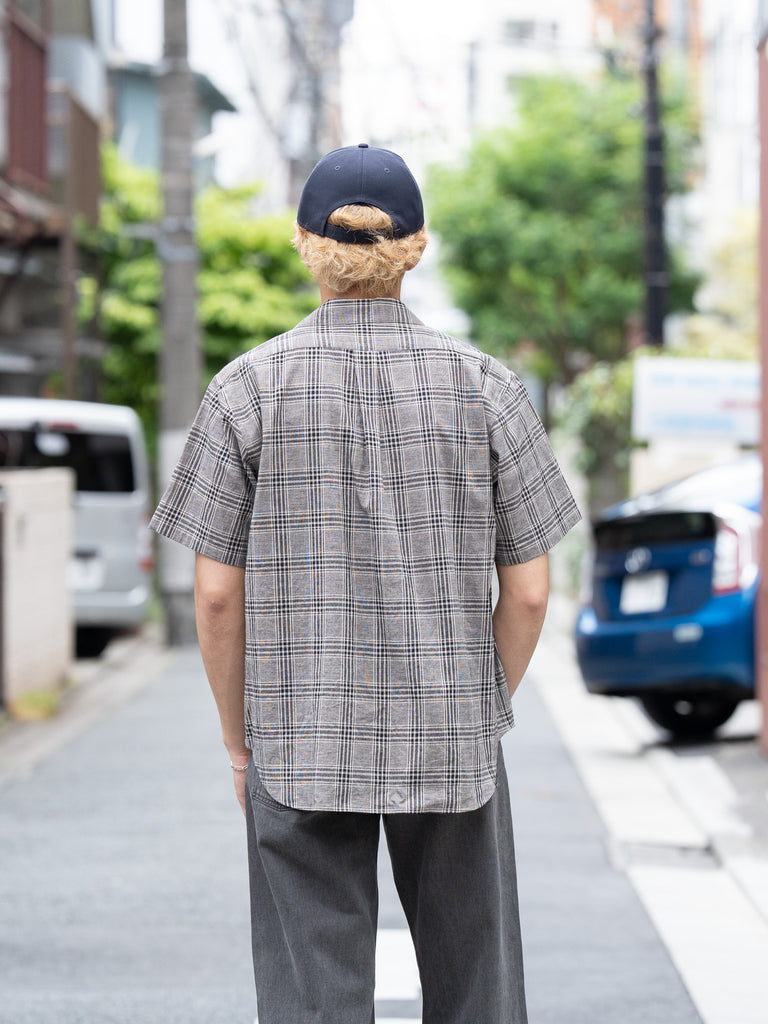 【6/6発売】SUGARHILL / LINEN OPEN-COLLOR HALF SLEEVE SHIRT -GRAY PLAID-