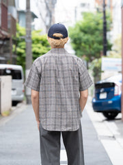 【6/6発売】SUGARHILL / LINEN OPEN-COLLOR HALF SLEEVE SHIRT -GRAY PLAID-